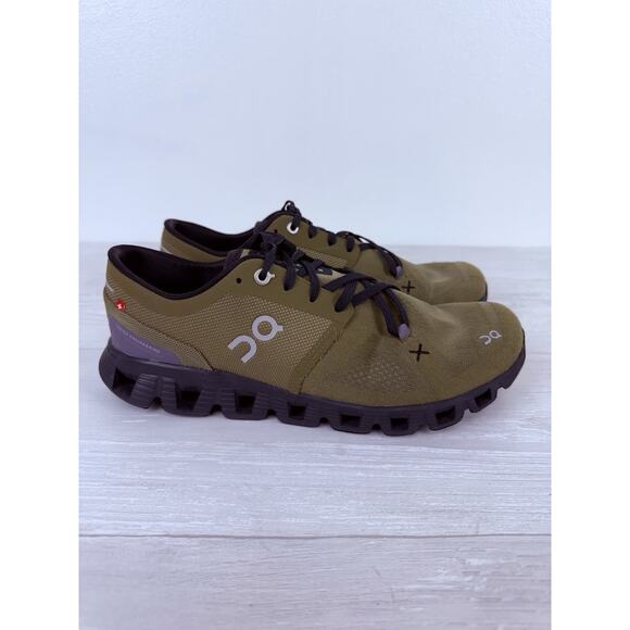 On Cloud X 3 Men Size 7.5 Womens 9 Olive Green Road Running Shoes Sneakers Gym - Picture 2 of 10